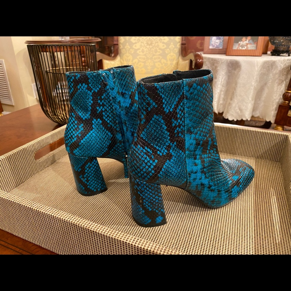 Alice And Olivia Blue Python Booties - image 1